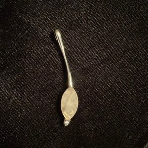 🎀Pink rose quartz with a small diamond set in sterling silver necklace charm🎀